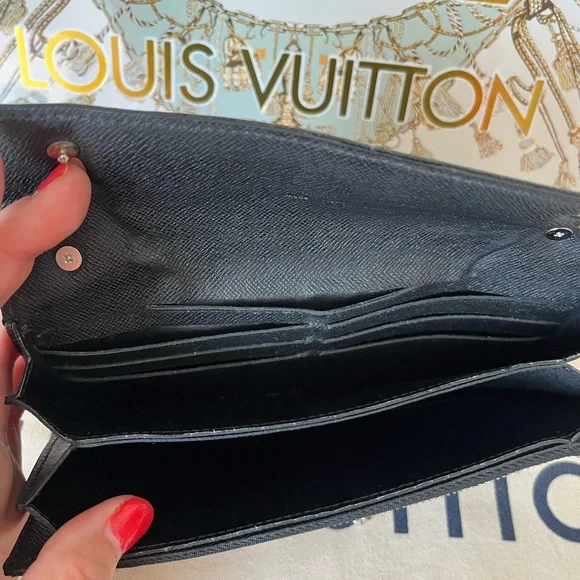 Louis Vuitton Black Damier Graphite Long Wallet on Chain - Picture 9 of 14